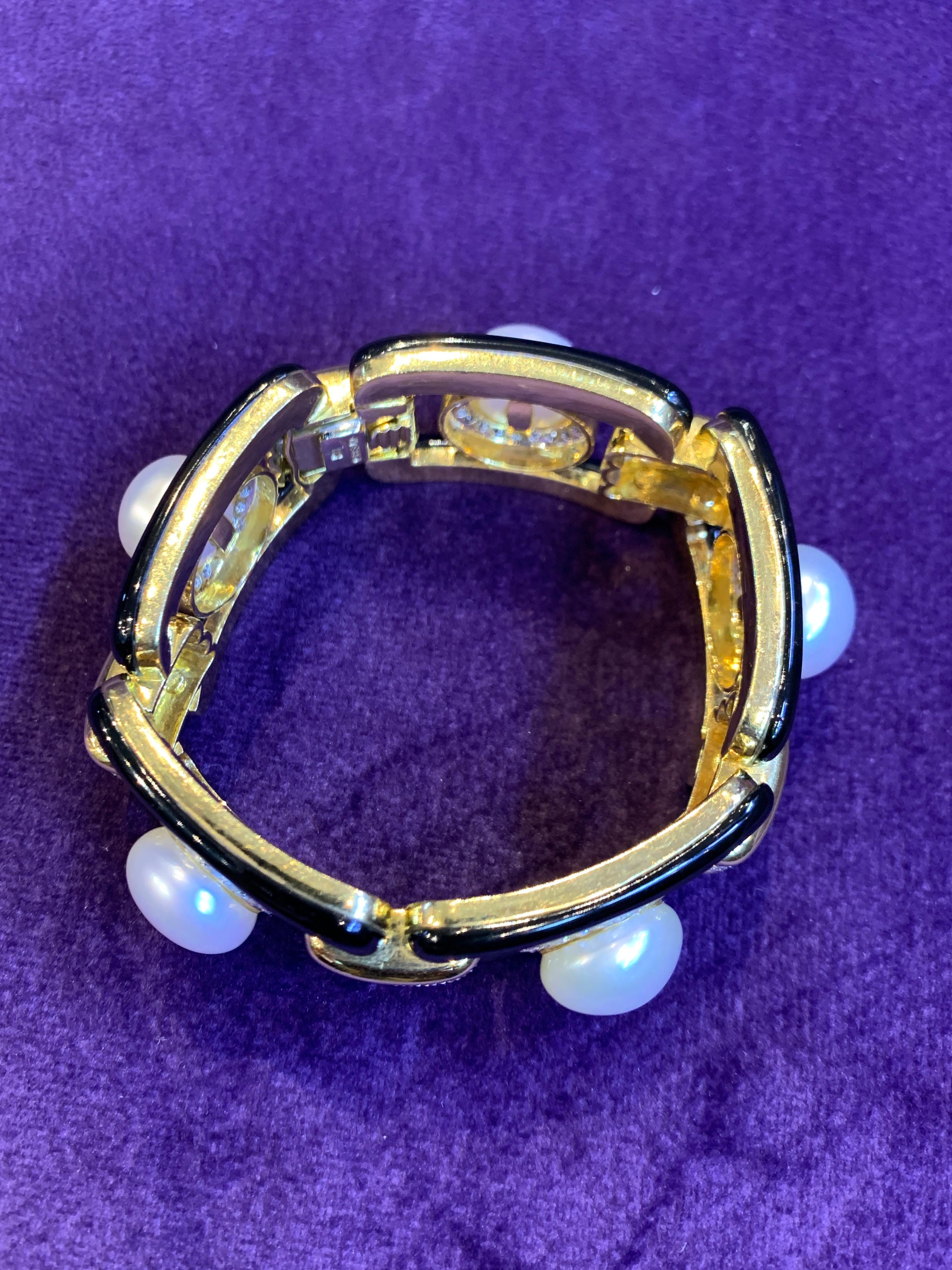 Important David Webb Pearl Bracelet 9