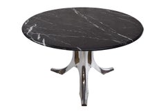Important Design Sculptural Black Marble and Metal Dining Table by Martin Visser