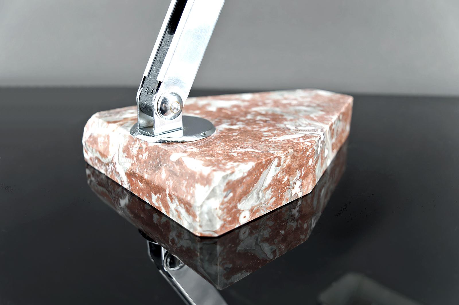 Important Desk Lamp, Chrome, Aluminum, and Marble, Art Deco, France, Circa 1930 For Sale 10