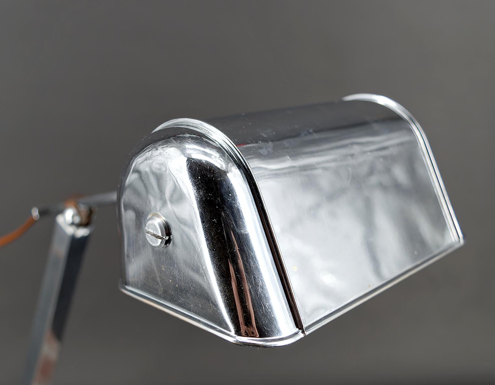Important Desk Lamp, Chrome, Aluminum, and Marble, Art Deco, France, Circa 1930 For Sale 3