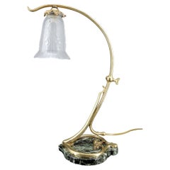 Important Desk Lamp in Bronze and Marble, Art Nouveau, France, Circa 1890
