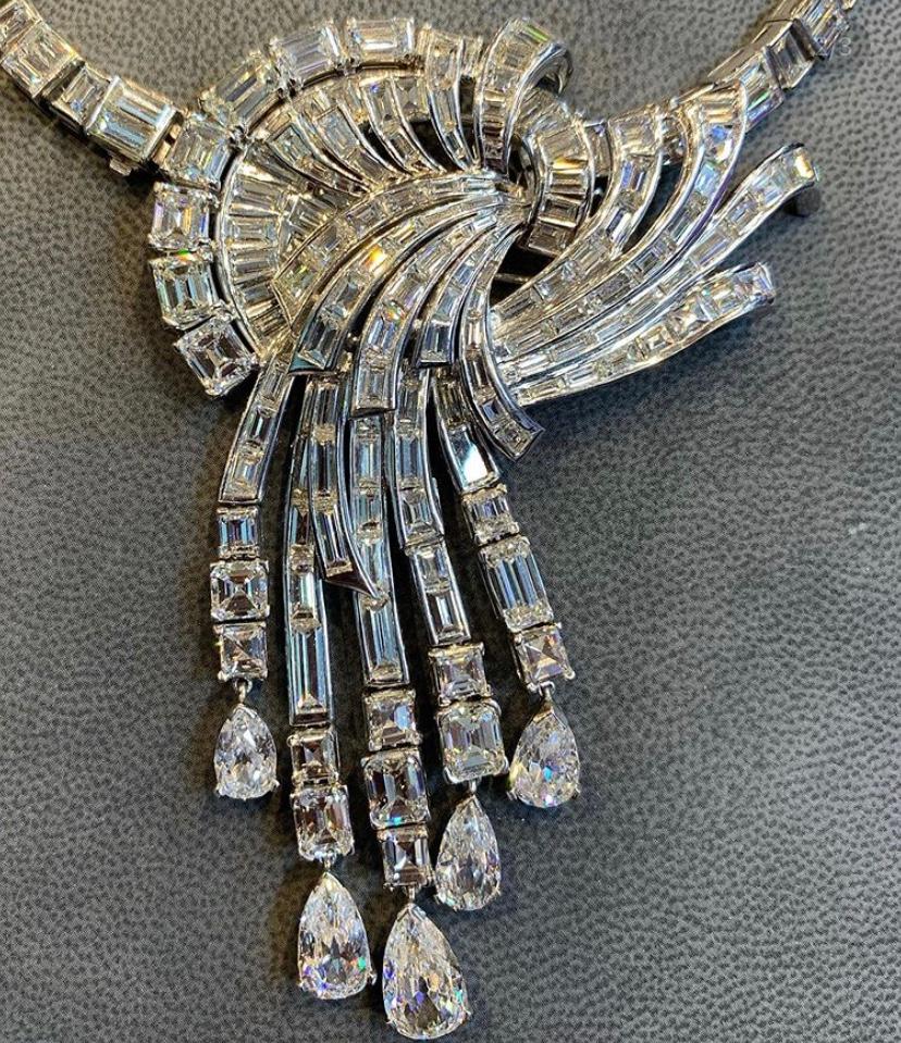 Wichtige Diamant Cascade Halskette im Zustand „Hervorragend“ im Angebot in New York, NY