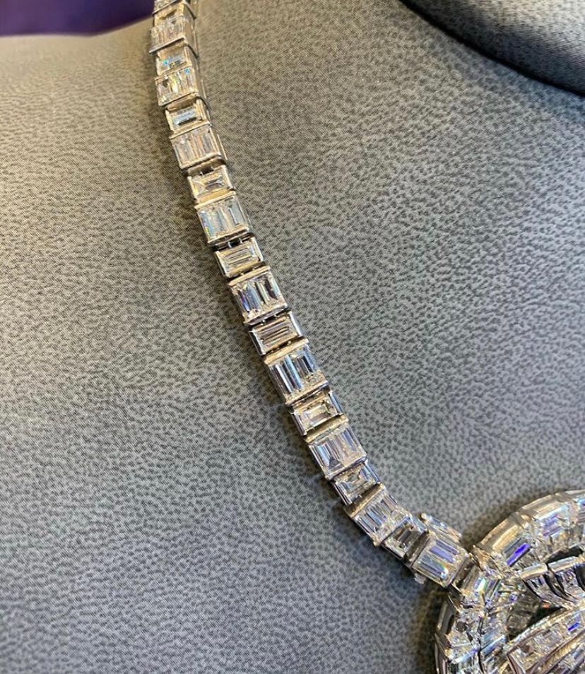 Women's Important Diamond Cascade Necklace For Sale