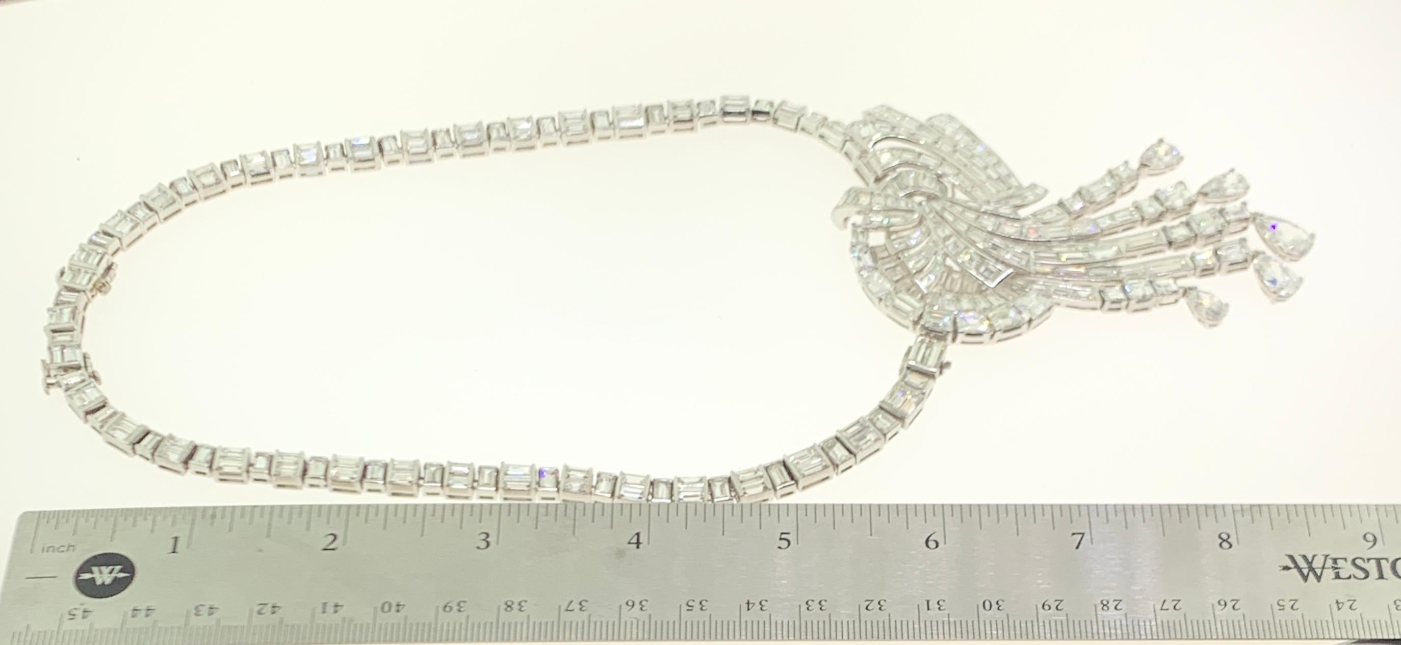 Important Diamond Cascade Necklace For Sale 4