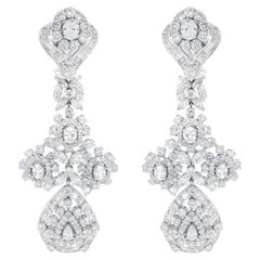 Wichtige Diamant-Chandelier-Ohrringe 16 Karat 18K Weißgold