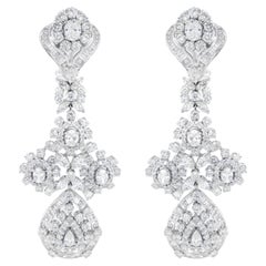 Important Diamond Chandelier Earrings 16 Carats 18K White Gold