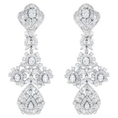 Wichtige Diamant-Chandelier-Ohrringe 16 Karat 18K Weißgold
