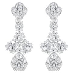 Wichtige Diamant-Chandelier-Ohrringe 16 Karat 18K Weißgold