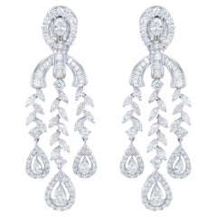 Importantes pendientes araña de diamantes 9,66 quilates Oro blanco de 18 quilates