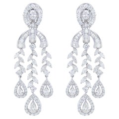 Importantes pendientes araña de diamantes 9,66 quilates Oro blanco de 18 quilates