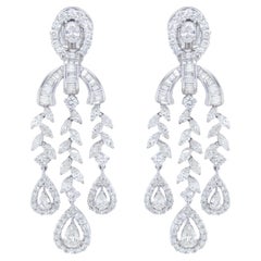 Importantes pendientes araña de diamantes 9,66 quilates Oro blanco de 18 quilates