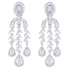 Importantes pendientes araña de diamantes 9,66 quilates Oro blanco de 18 quilates
