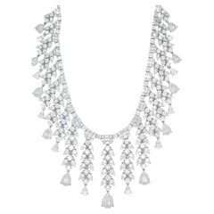 Important Diamond Drop Necklace 28 Carats 18K White Gold