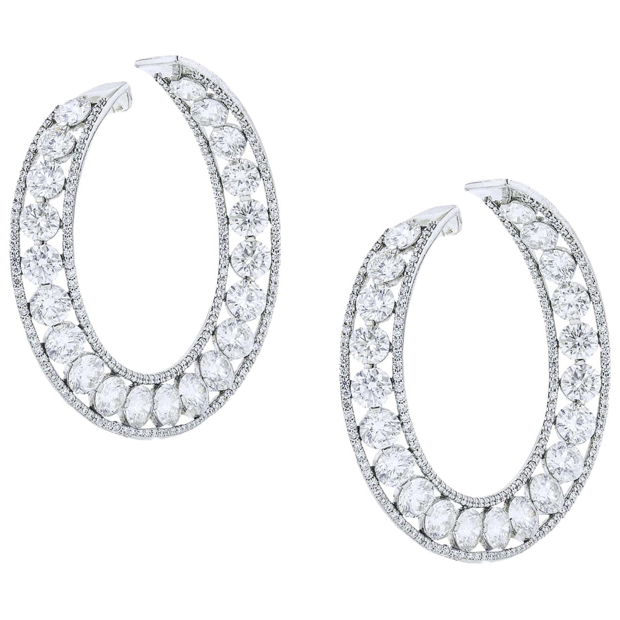 Diana M. Important Diamond Hoop Earrings For Sale
