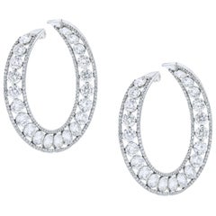 Used Diana M. Important Diamond Hoop Earrings