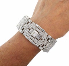 Art-Déco-Revival-Diamant-Platinarmband, 1960er Jahre