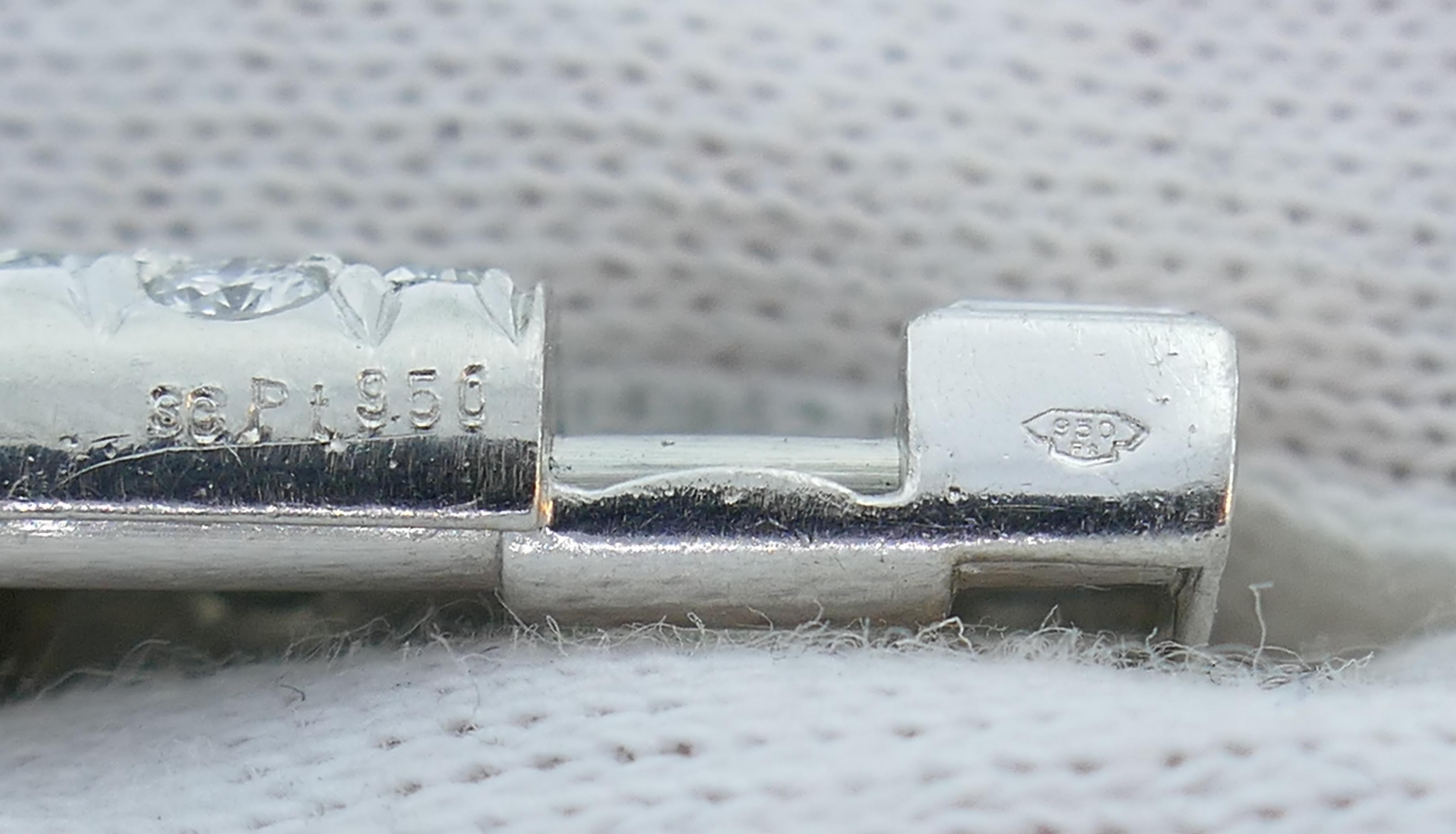Art Deco Revival Diamond Platinum Bracelet, 1960s For Sale 2