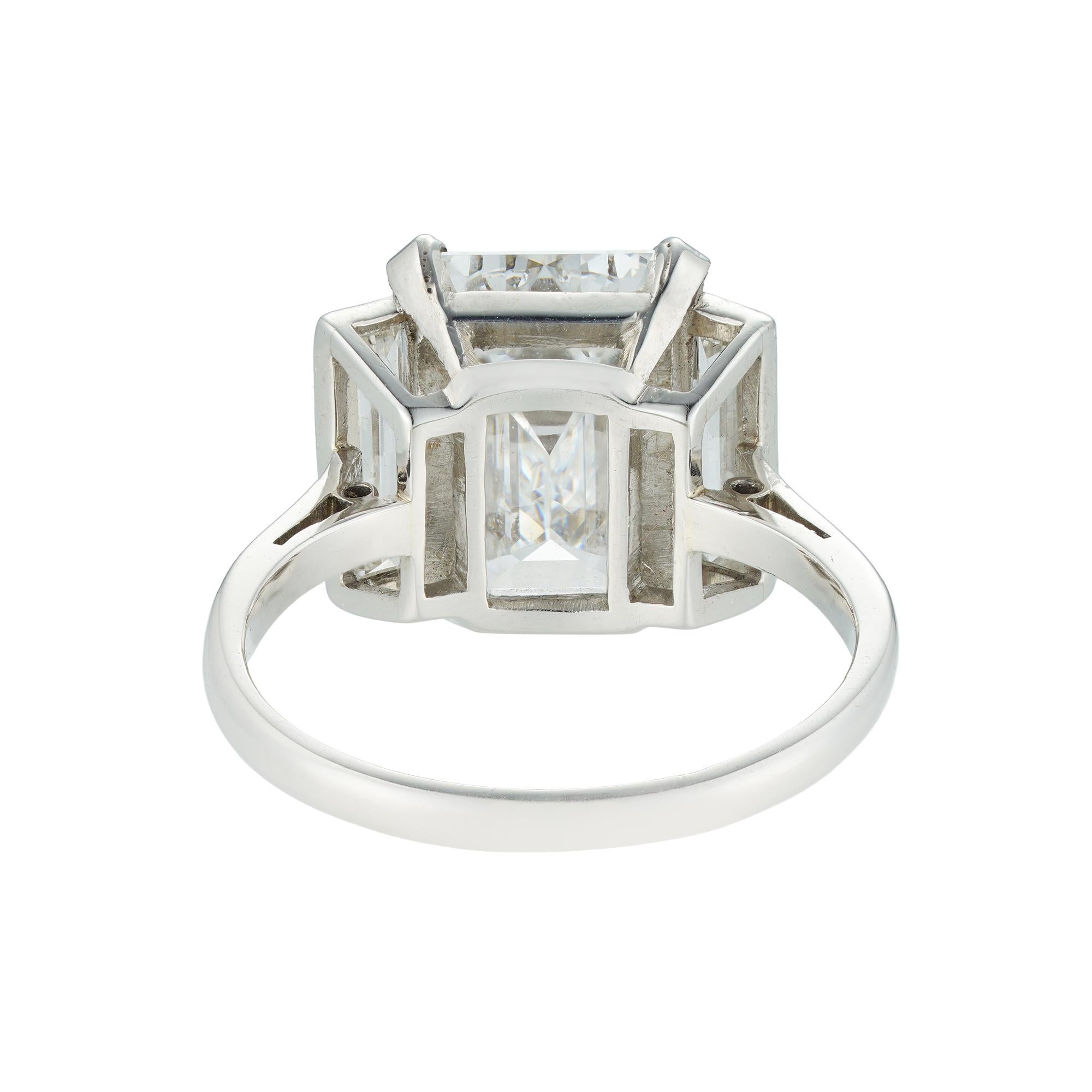 Art Deco GIA Certified 4.12 Carat Emerald-Cut Diamond Ring