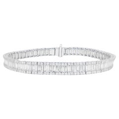 Diamant-Tennisarmband Baguette mit runden 8,35 Karat 18K Gold