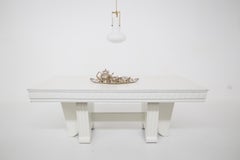Important Dining Table Attr. to Guglielmo Ulrich in Painted Wood with Ashlars