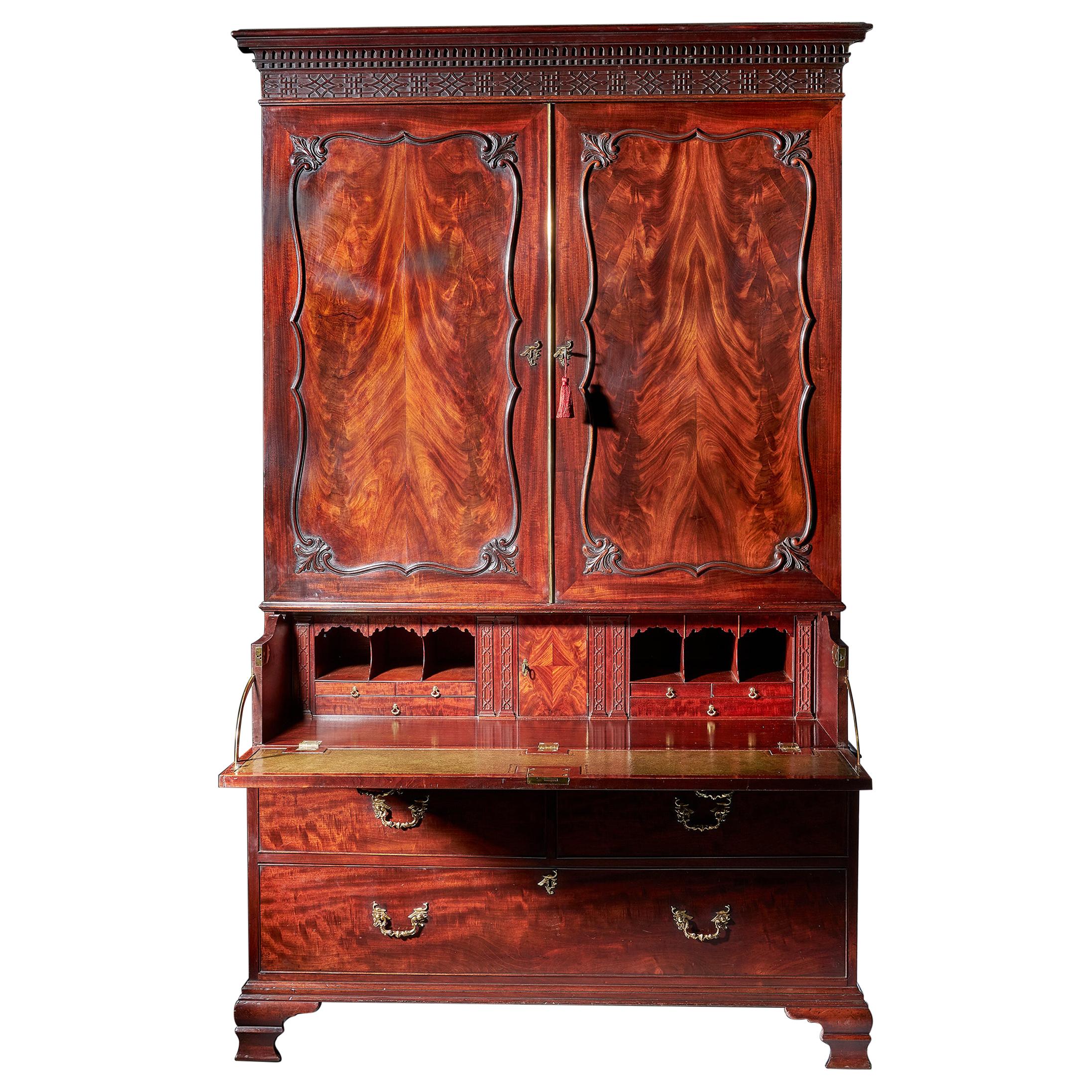 Important Documented 18th Century Linen Press by Gillows of Lancaster and London