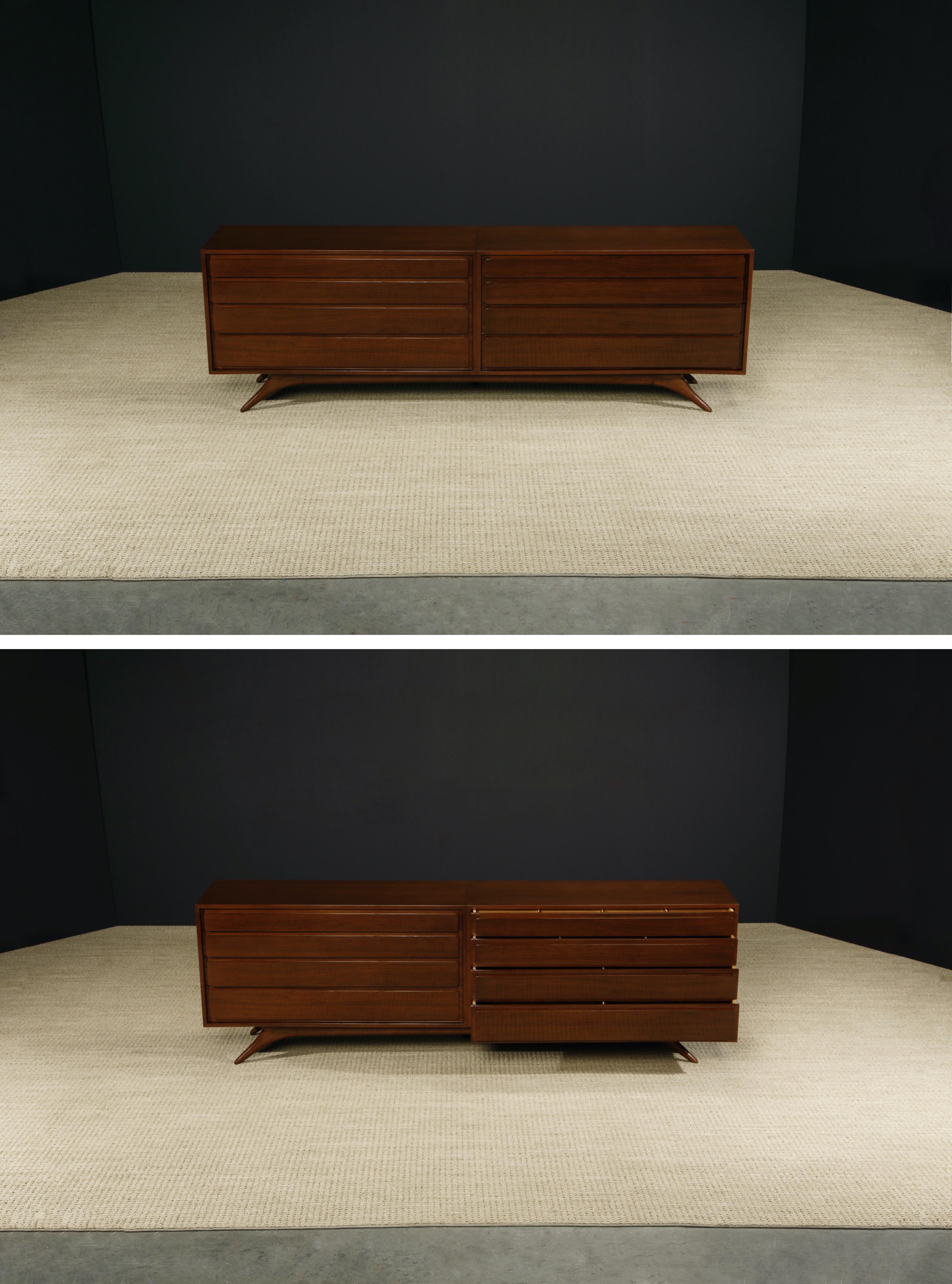 Mid-Century Modern Important Double Dresser by Vladimir Kagan for Kagan-Dreyfuss, 1950s, Signed For Sale