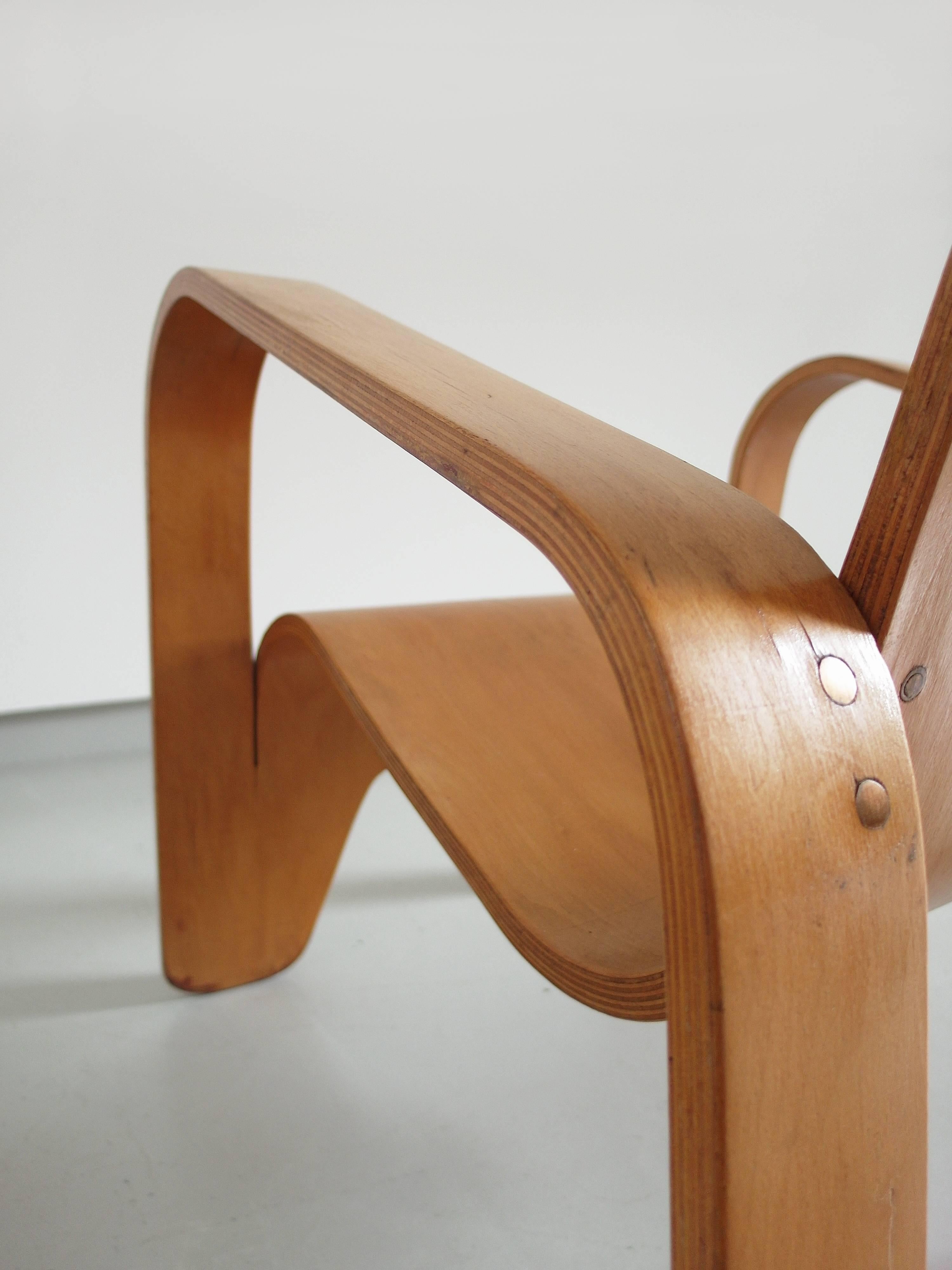 Important Dutch Modernist Lawo Lounge Chair by Han Pieck for Lawo Ommen, 1946 7
