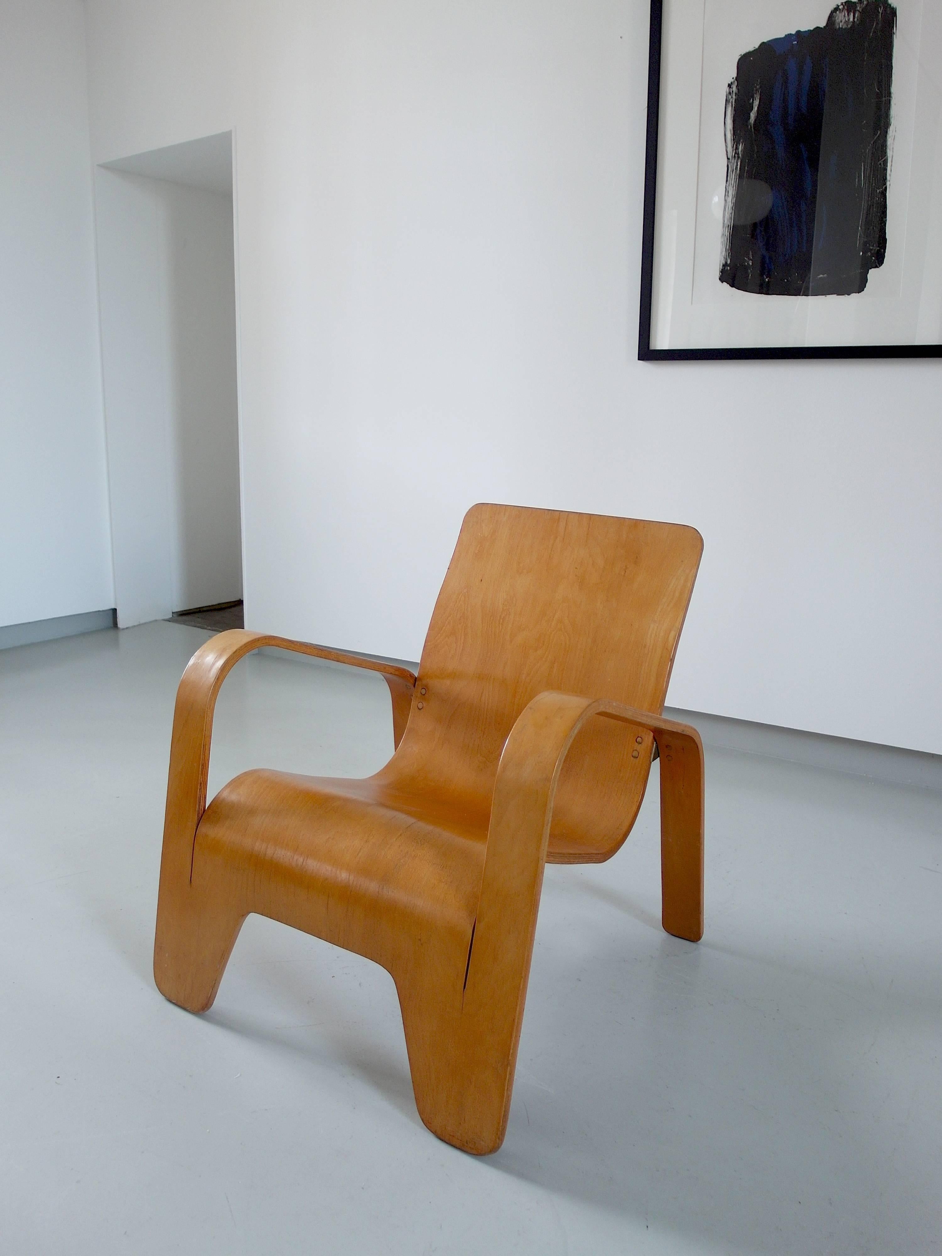 Important Dutch Modernist Lawo Lounge Chair by Han Pieck for Lawo Ommen, 1946 12