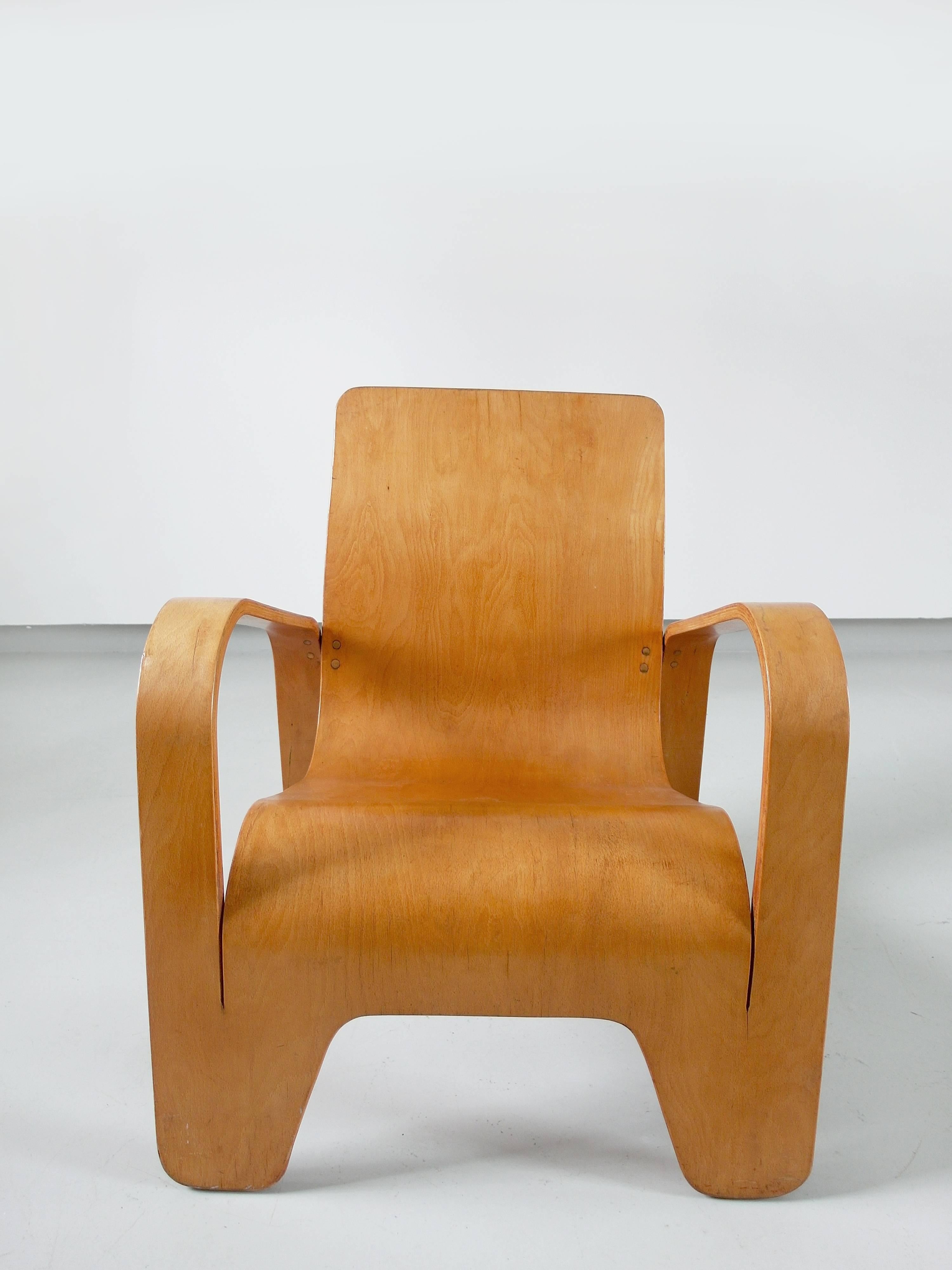 Important Dutch Modernist Lawo Lounge Chair by Han Pieck for Lawo Ommen, 1946 1