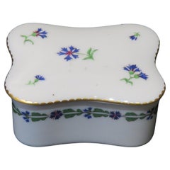 Important Early 20th C Floral Large Tiffany & Co Limoges Porcelain Jewelry Box