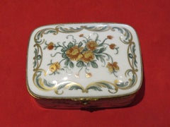 Important Early 20th C Floral Wreath Sevres Style Bronze Limoges Jewelry Box