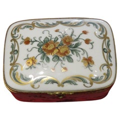 Important Early 20th C Floral Wreath Sevres Style Bronze Limoges Jewelry Box
