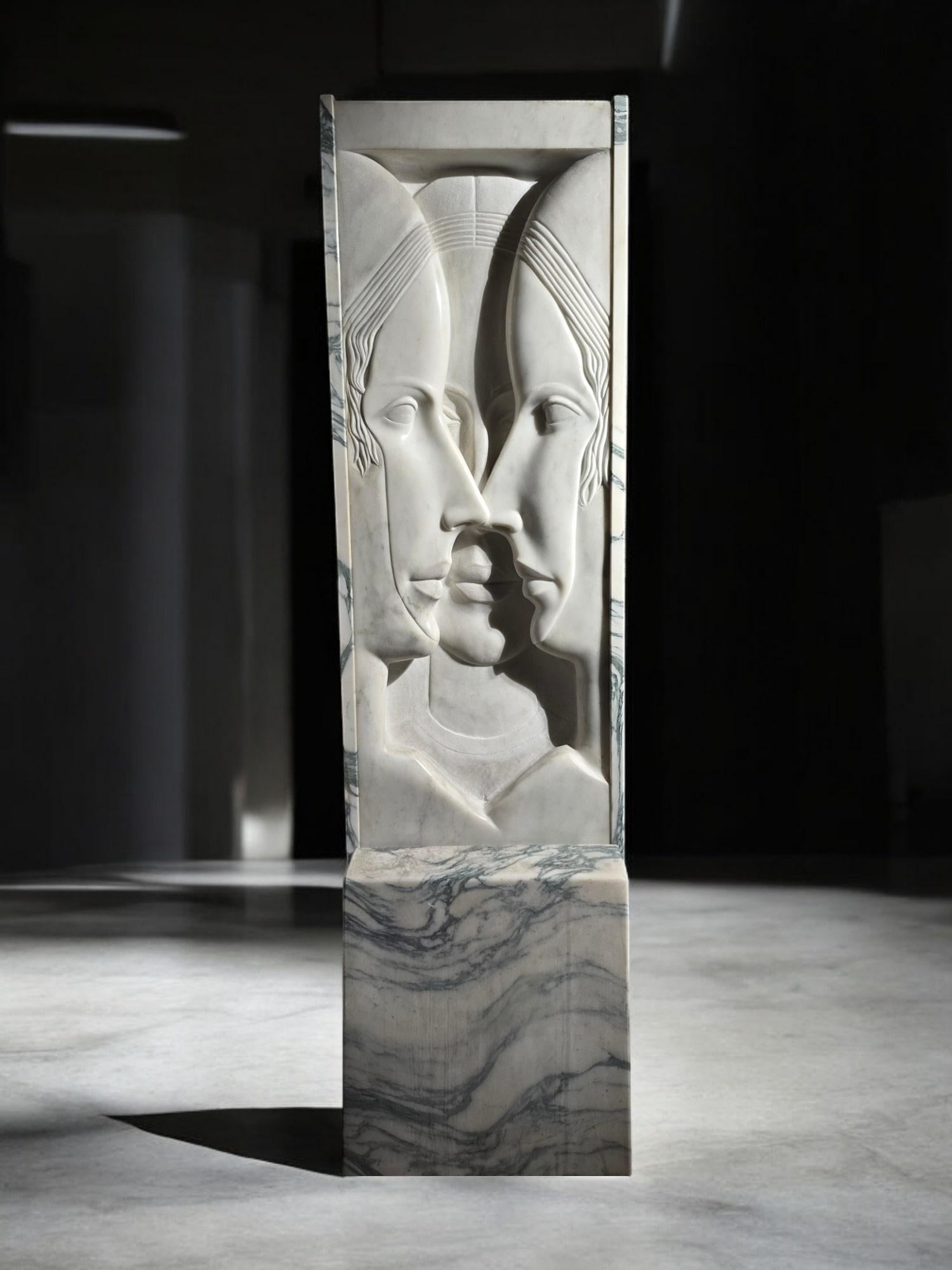 Important Early 20th Century Art Deco Marble Sculpture of The Three Graces For Sale 8