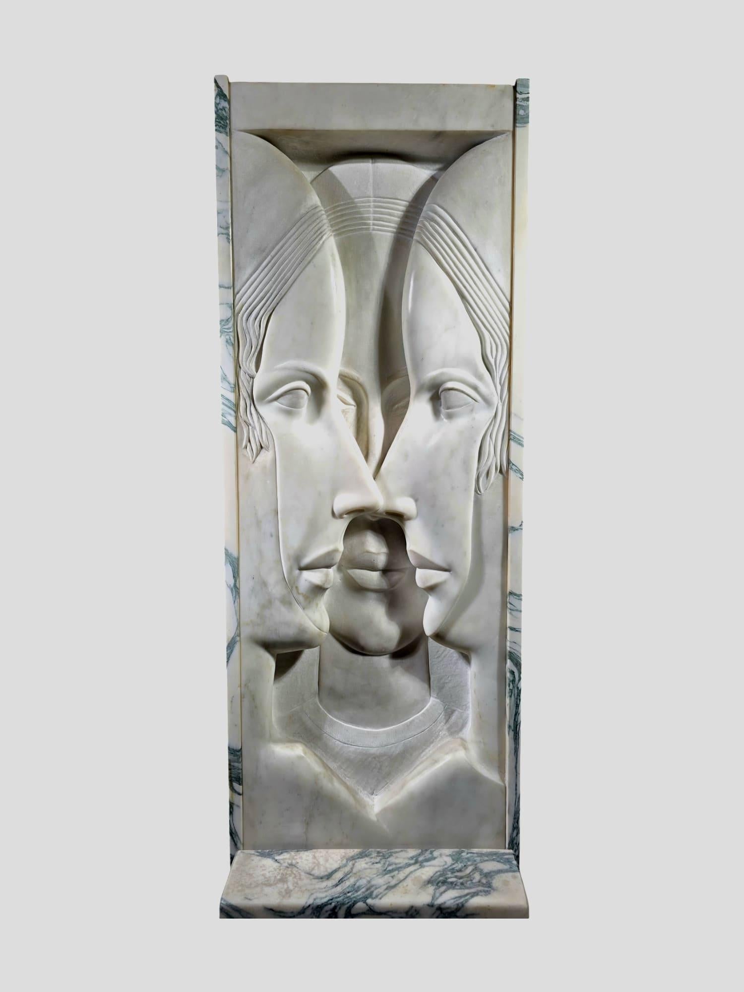 Important Early 20th Century Art Deco Marble Sculpture of The Three Graces For Sale 4