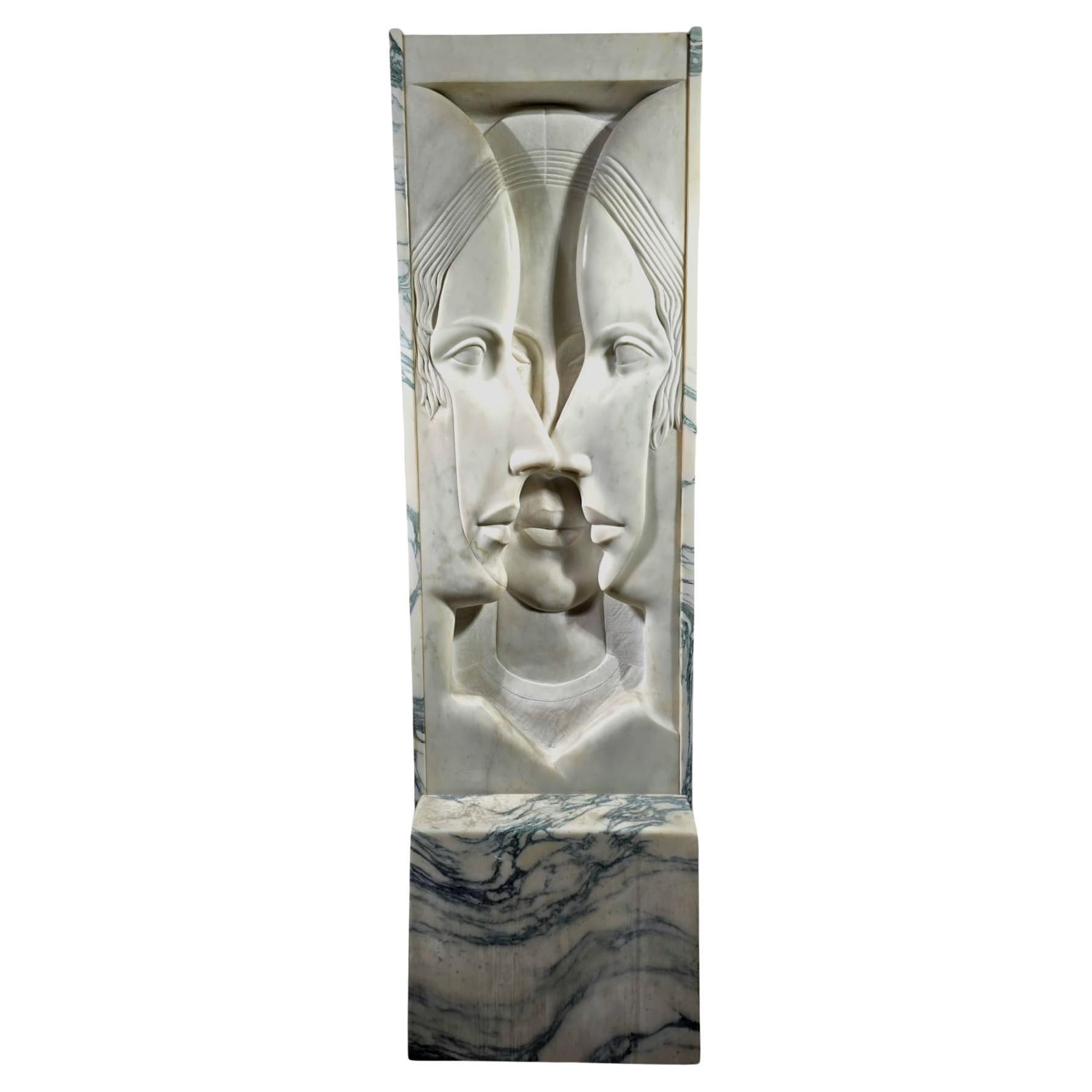 Important Early 20th Century Art Deco Marble Sculpture of The Three Graces