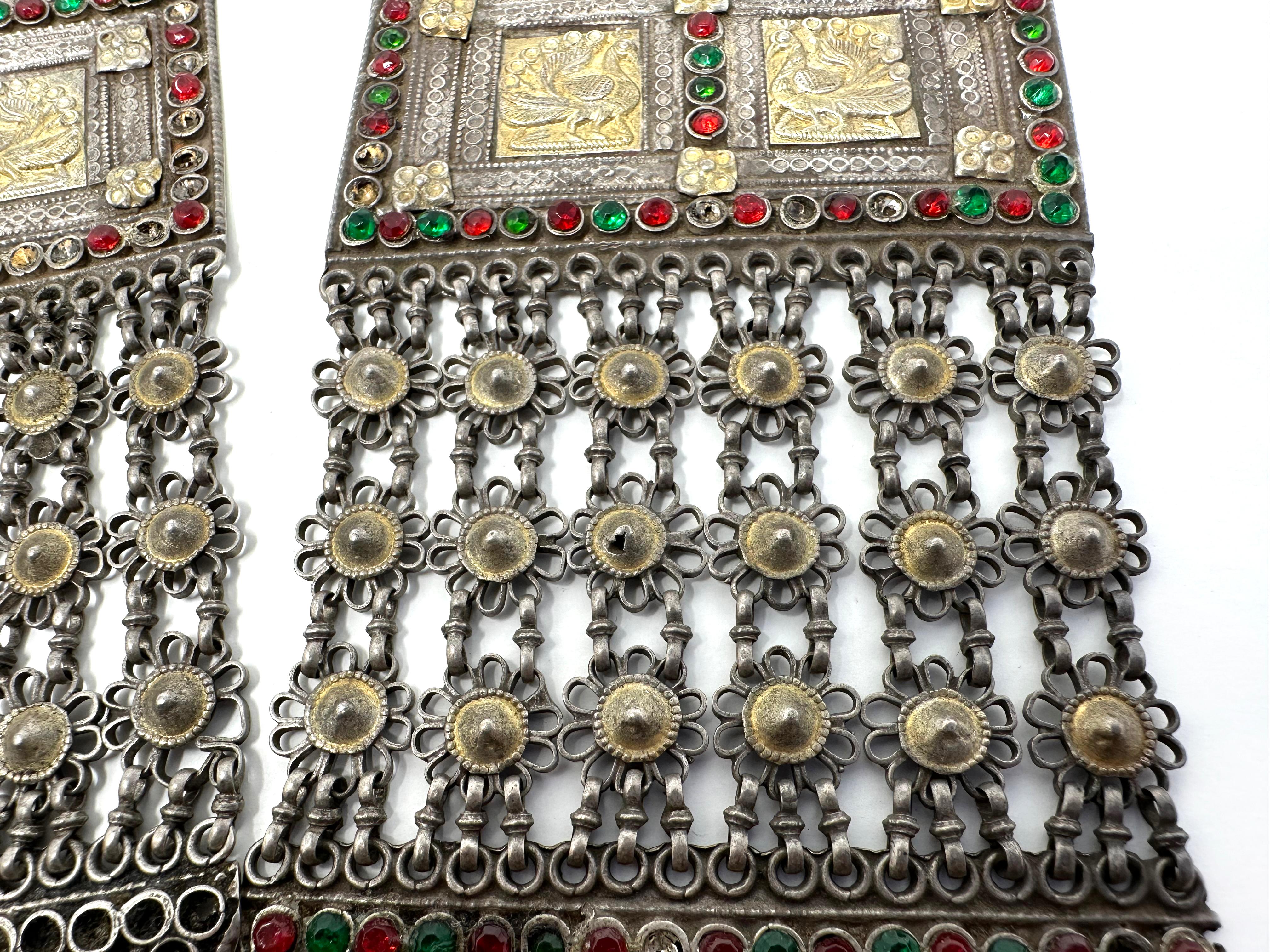 Important Early 20th Century Mughal Prayer Necklace, Silver and Gold wash, Heavy For Sale 1