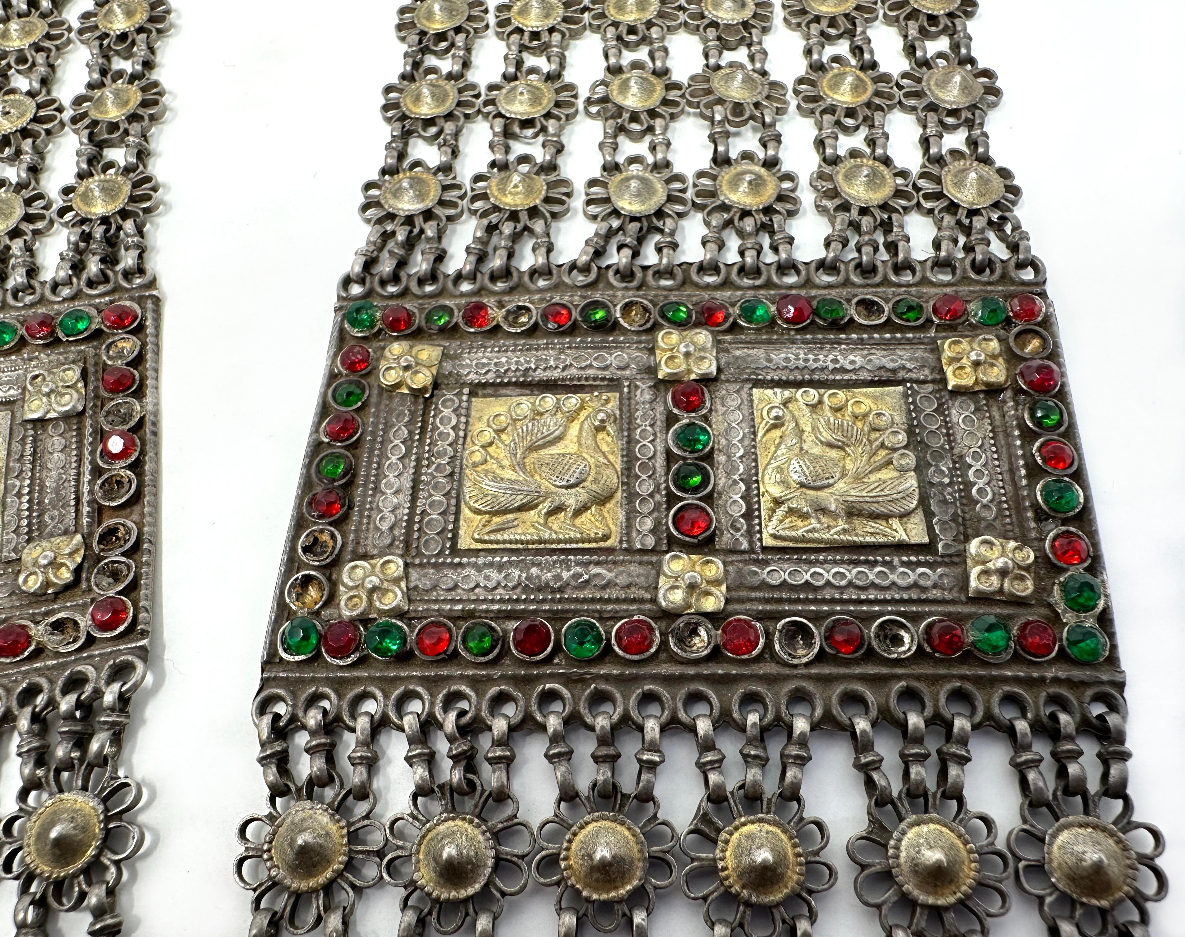 Important Early 20th Century Mughal Prayer Necklace, Silver and Gold wash, Heavy For Sale 2