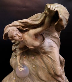 Importante Escultura Art Nouveau Tamaño Palacio de principios del siglo XX