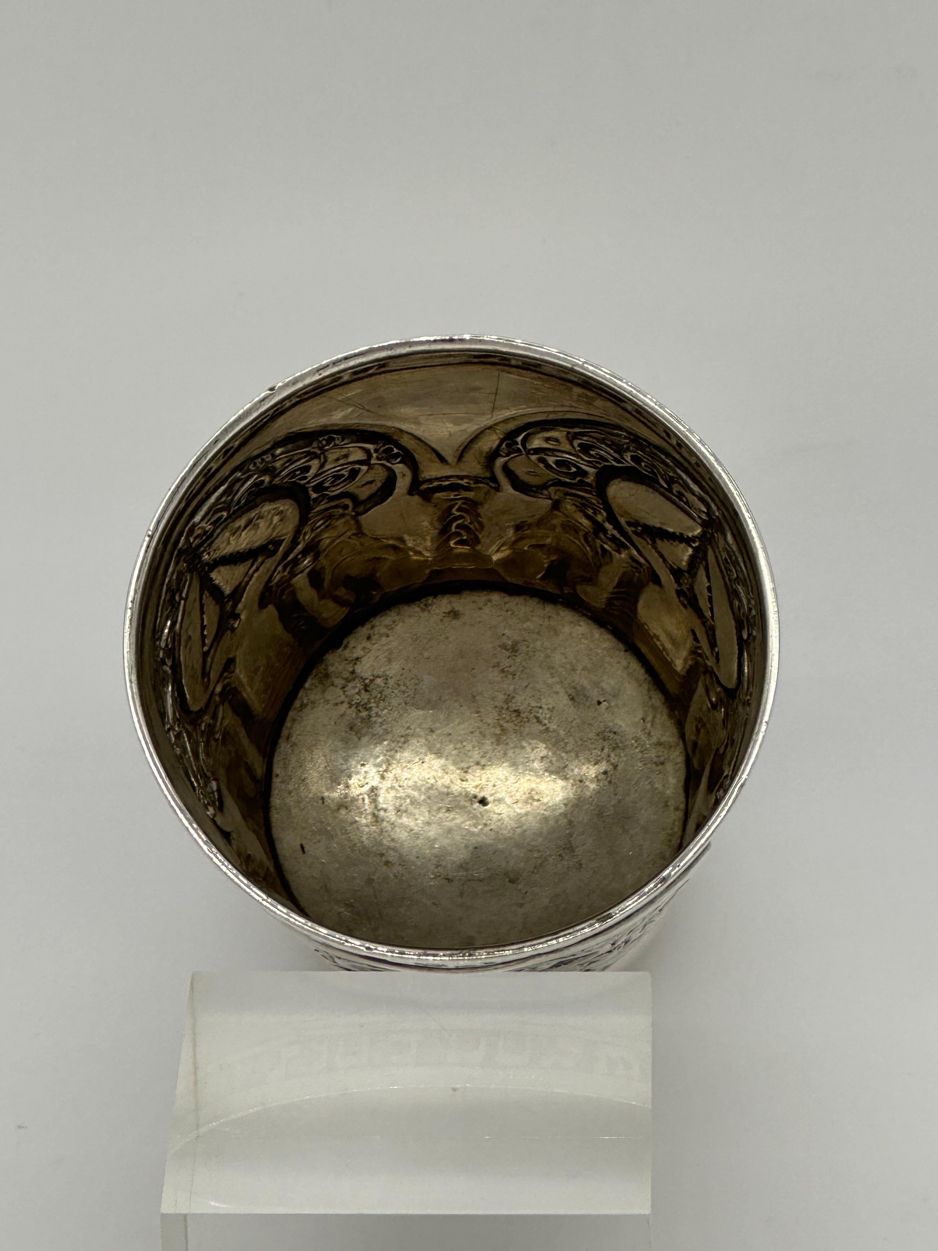 Important Early 20th Century Silver Kiddush cup by Bezalel School Jerusalem For Sale 7