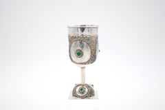 Important Early 20th Century Silver Kiddush Goblet by Bezalel School Jerusalem