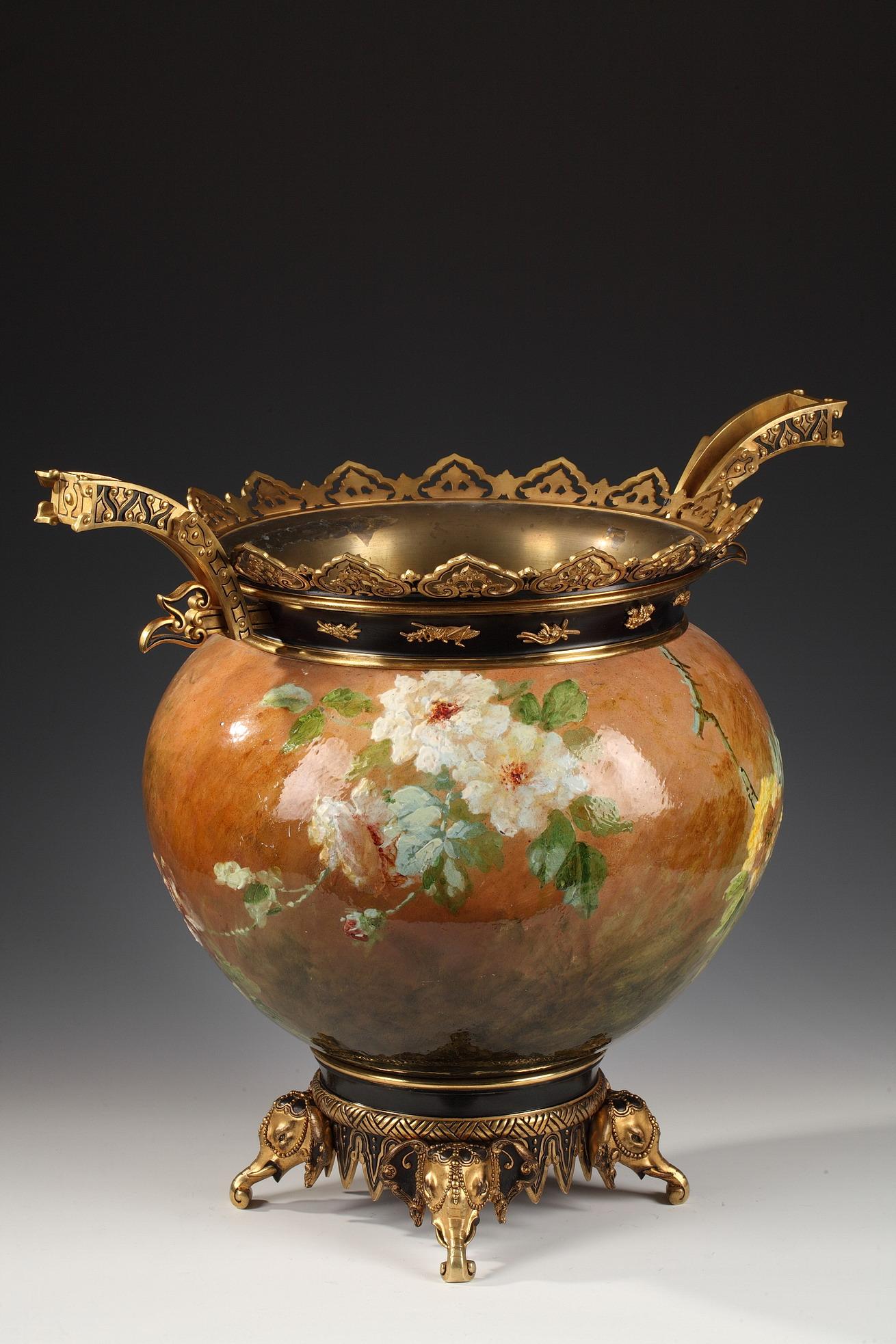 Francese Fioriera in terracotta attribuita a F. Barbedienne, Francia, CIRCA 1880 in vendita