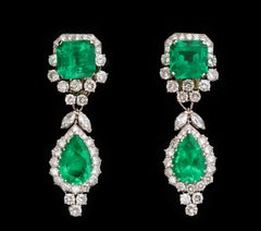 Important Emerald and Diamond Earrings