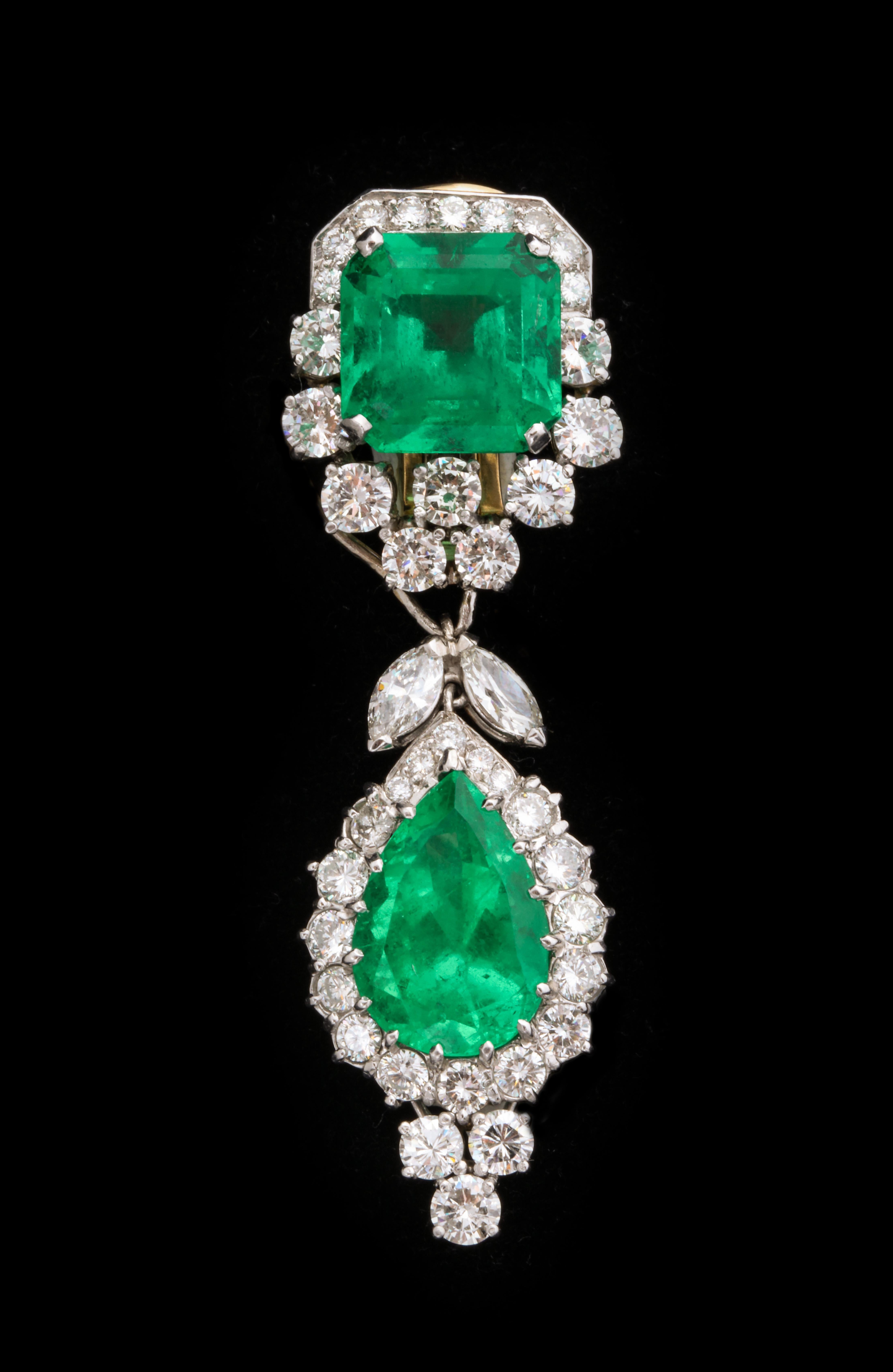 Women's Important Emerald and Diamond Earrings For Sale