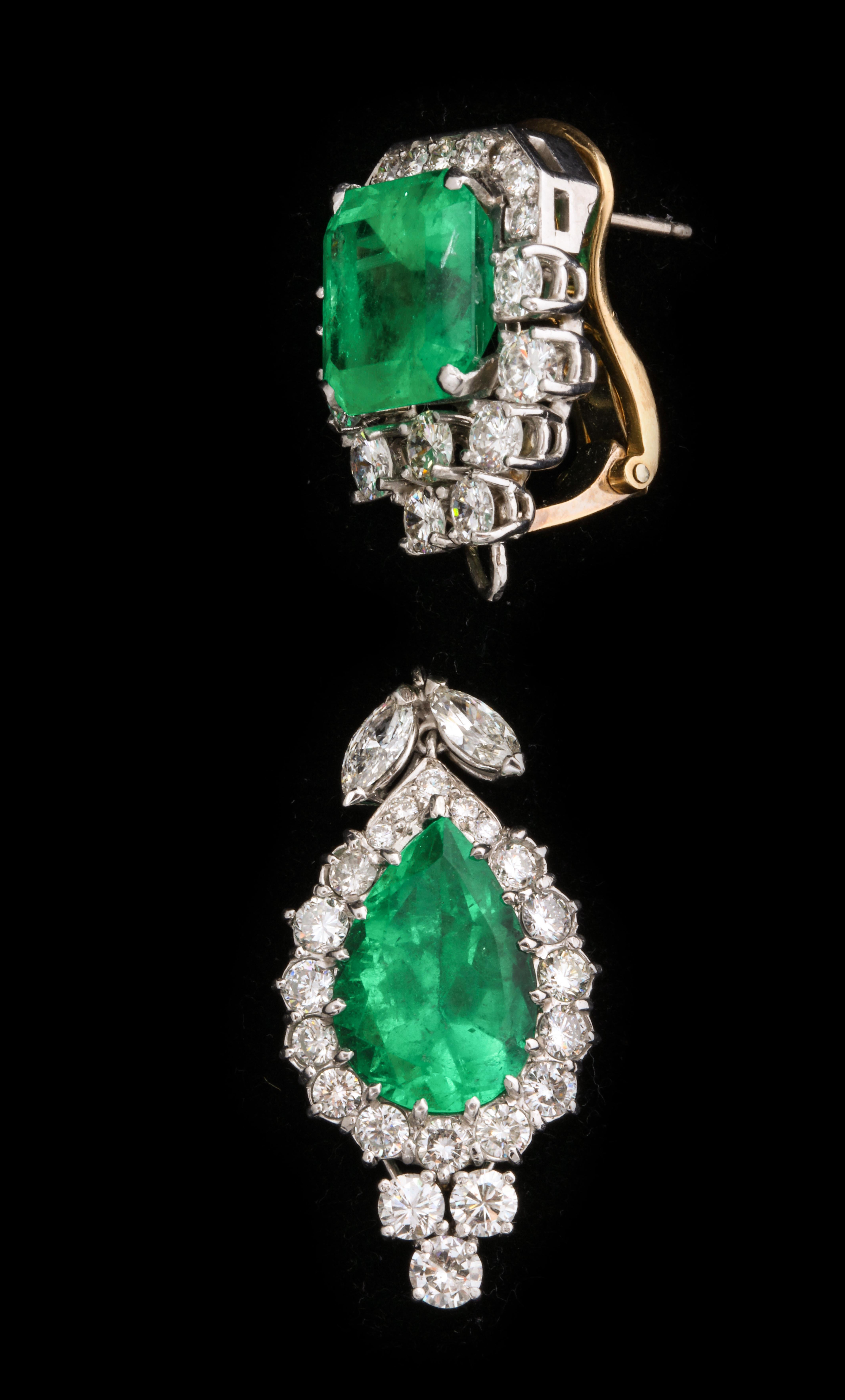 Important Emerald and Diamond Earrings For Sale 1