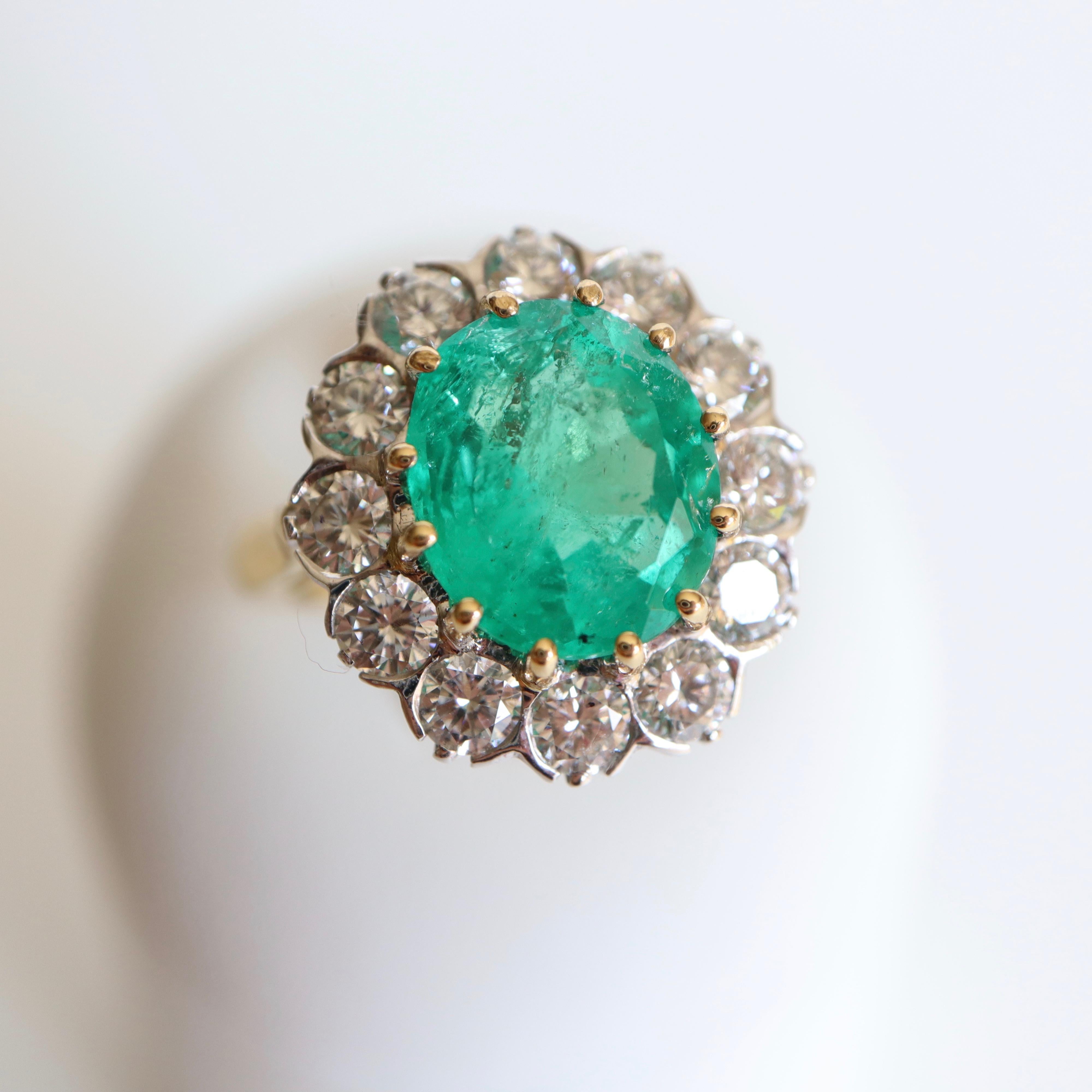 emerald 18k gold ring