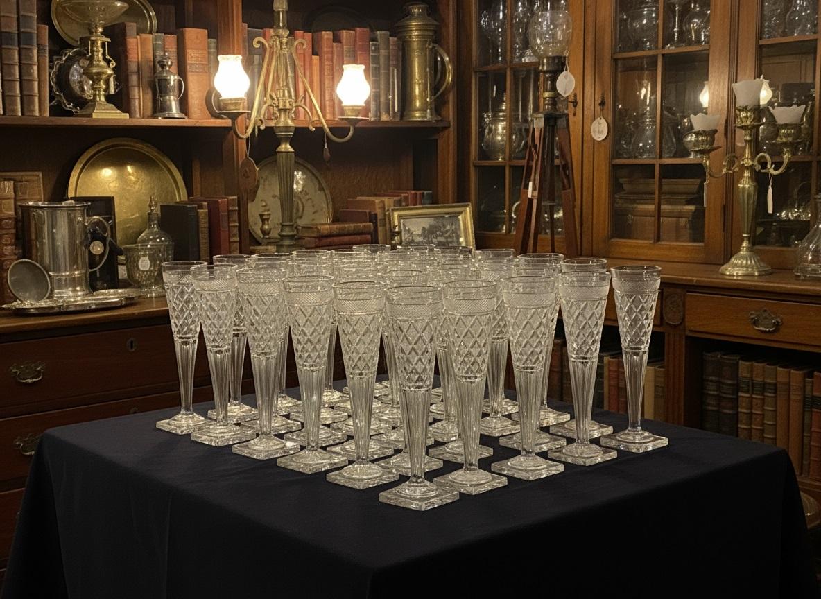 Importantes flûtes à champagne Empire de la fabrique Sainte Anne à Voneche, 1810 env. en vente 8