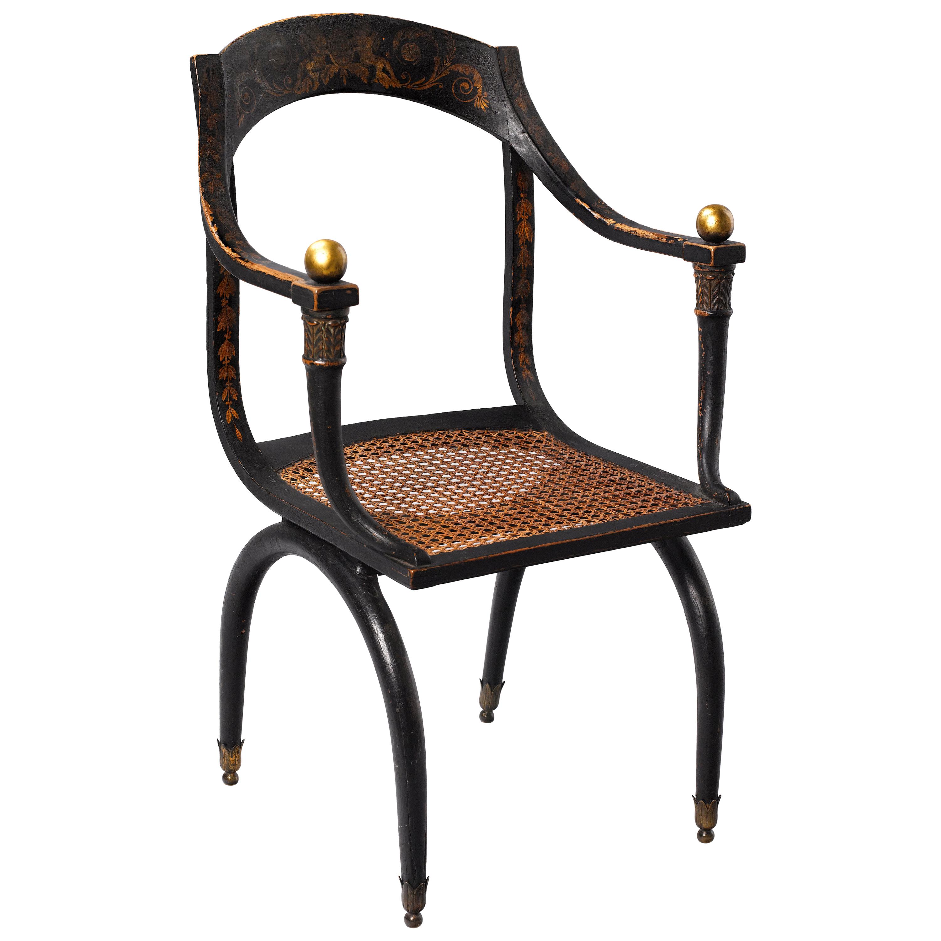 Important Empire Early 19th Century Fauteuil by Jean-Joseph Chapuis For Sale