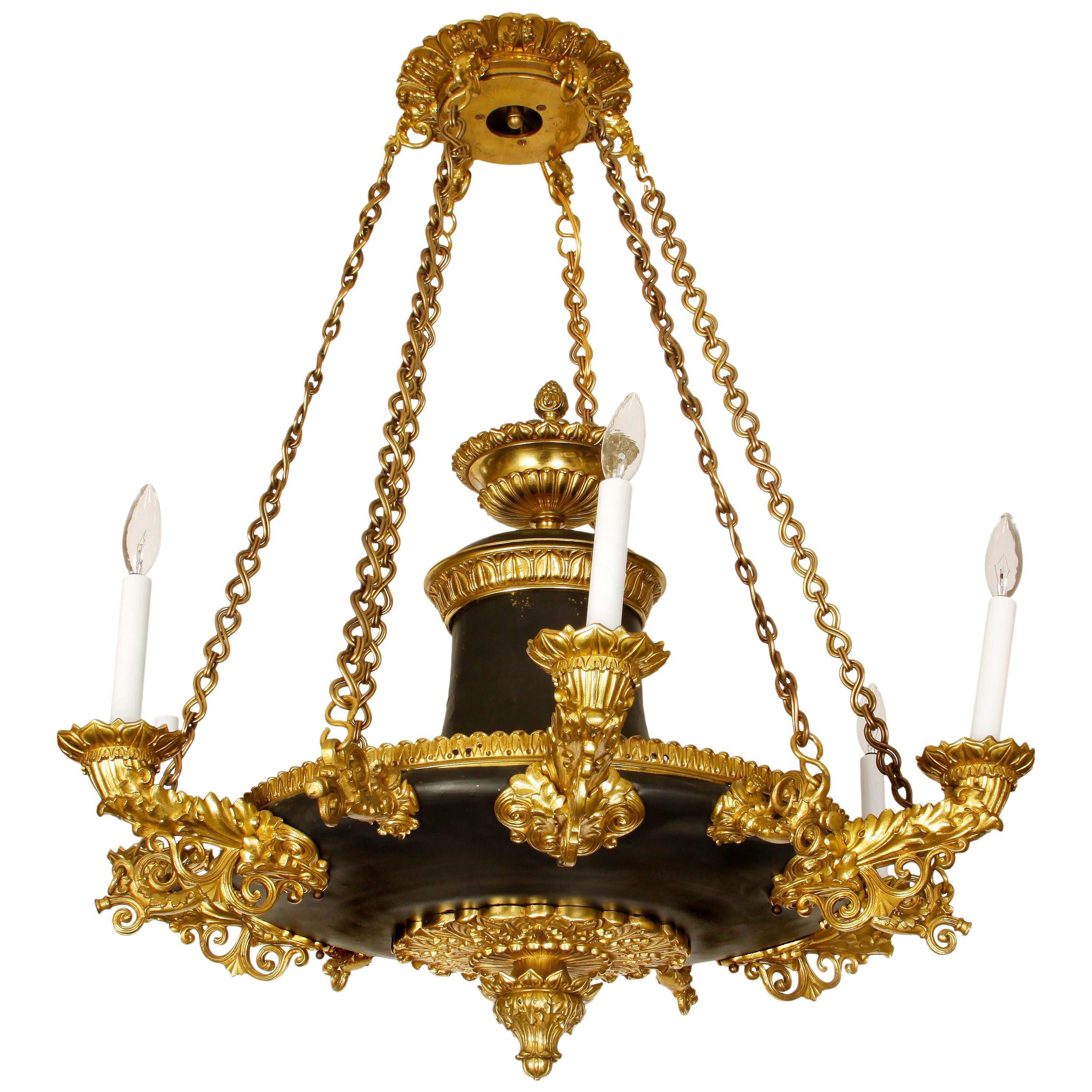 French Empire Style SixArm Bronze Chandelier at 1stDibs
