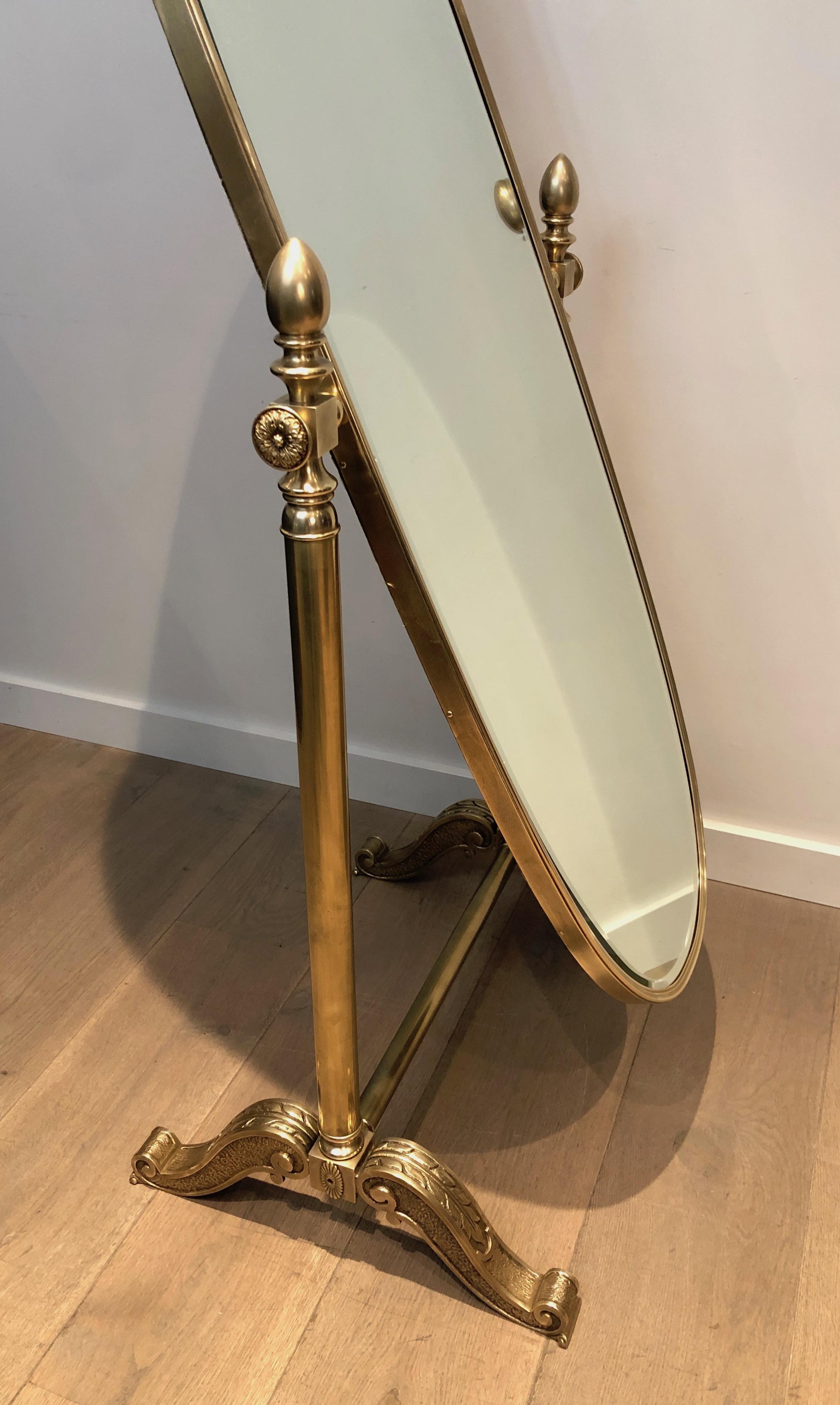 Important Empire Style Bronze and Brass Psyche Mirror, French, Circa 1880 10