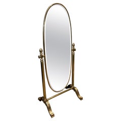 Important miroir psychédélique de style Empire en bronze et laiton, français, vers 1880